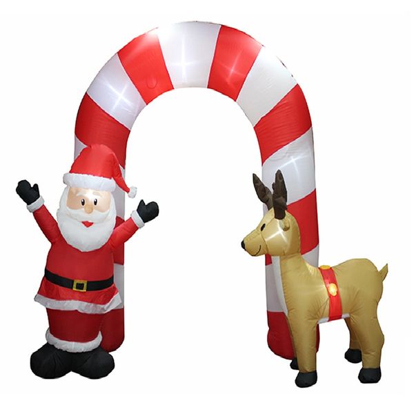 Inflatable Candy Arch with Santa and Reindeer 2.7m