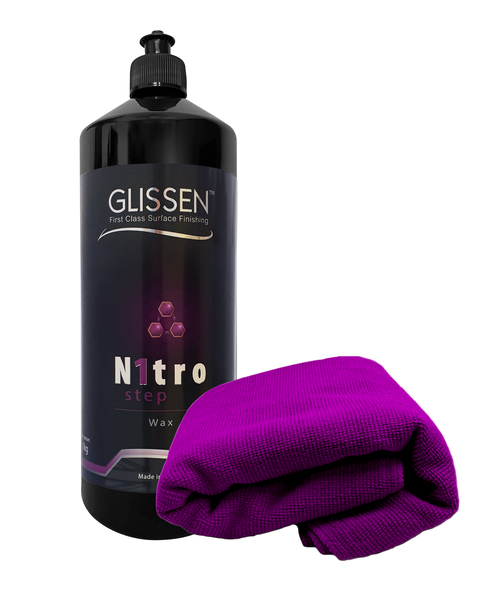 Glissen N1tro Wax 1kg &amp; Glissen Microfibre Cloth 400mm x 400mm
