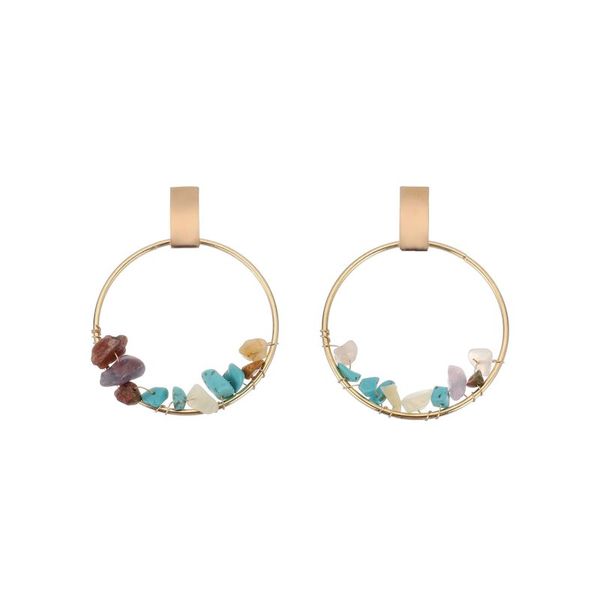 Semiwild - Earrings - Gemstone Wrapped Rings