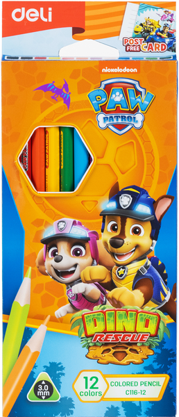 Deli Paw Patrol Dino Rescue Colouring Pencils - Set of 12 - C116-12