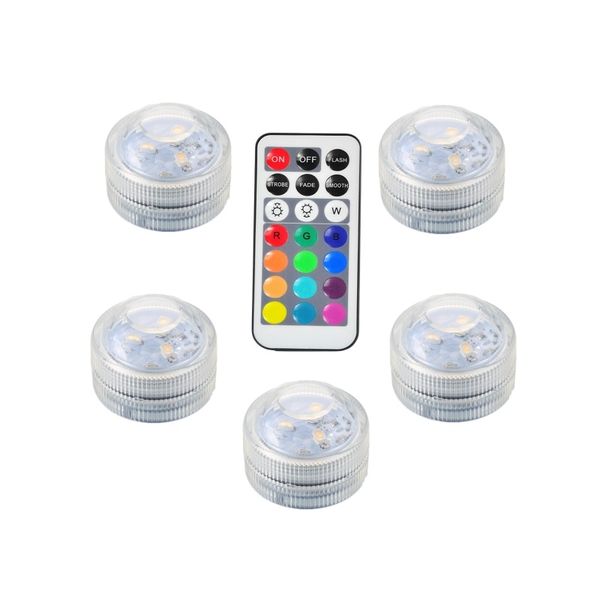 Licer LED RGB Fish Tank Lamp Remote Control Waterproof Candle Lamp