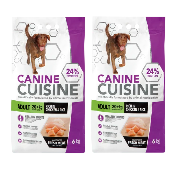 Canine Cuisine Dog Food Rich in Chicken and Rice Adult 20kg dog (2 x 6kg bags)