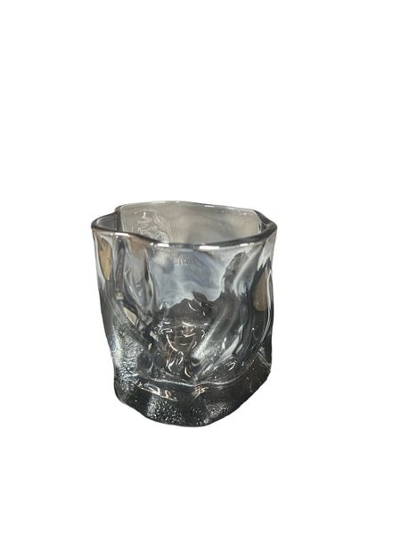 Creative Crystal Glass Water Cup Whiskey Glass with highclass grey Set of 4