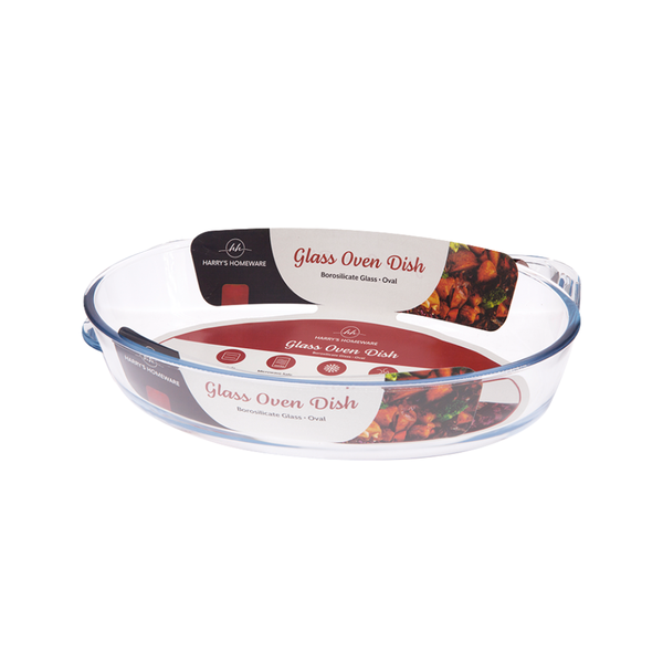 Harry's Homeware Borosilicate Glass Oven Dish - Oval 2.4L