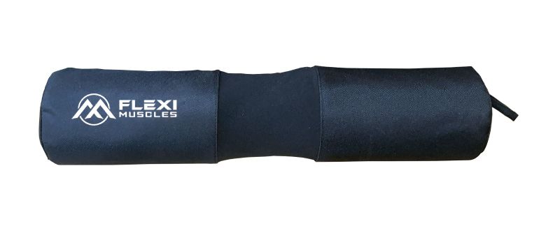 Flexi Muscles - Barbell Pad for Squats with Built-in Hook &amp; Loop Straps