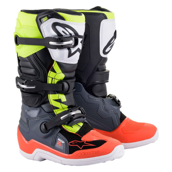 Alpinestars - Tech 7S Youth MX Boots - Grey/Red/Yellow