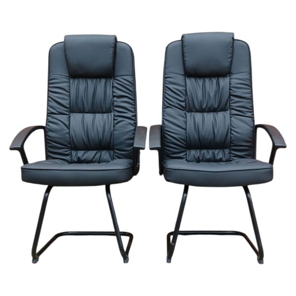 Set of 2 Black Visitor Office Chairs