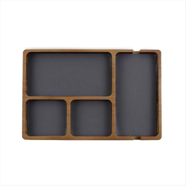 Wooden Desktop Storage Organization Box with Compartments for Glasses Mobil