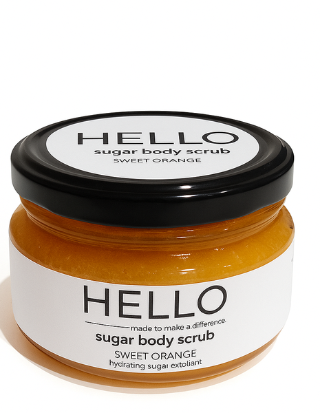 200g Organic Exfoliating Natural Sugar Body Wash Scrub - Sweet orange
