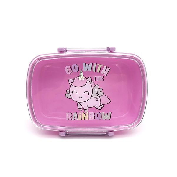 Cartoon Unicorn Box For Lunch Student Pink Student Children Back To School