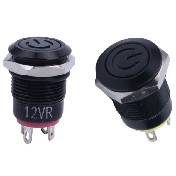 12V 2A 9 5Mm Led Metal Cap Power Momentary Push Button Switch Yellow