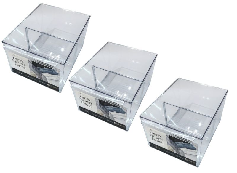 3-Piece Pantry Bin With Divider Set (26.8cm)