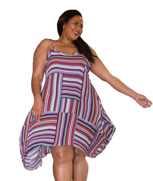 LLYLA - Sun / Summer Dress - Multi Colour, Multi-way Stripes