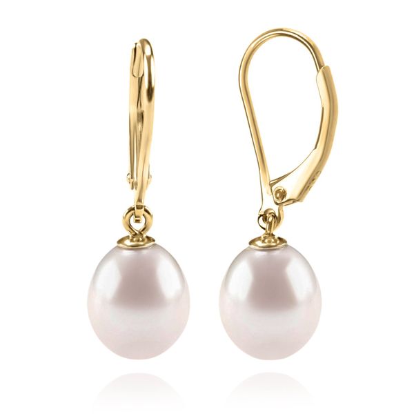 Freshwater Cultured Pearl Earrings Leverback Dangle Stud Pearl Earrings