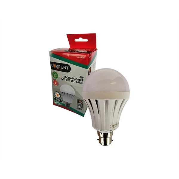 Bulk Pack 2 x Current Rechargeable LED A70 Bc- 5 Watt - Cool White