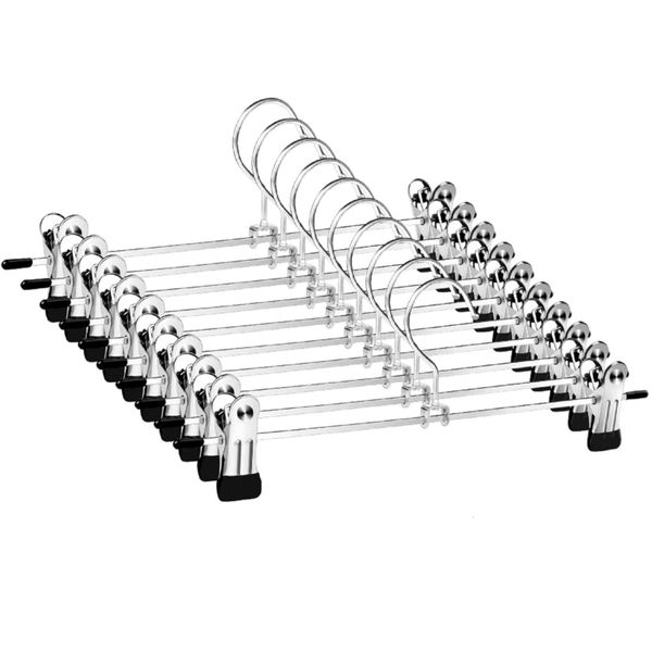 10 Pack Pants Hangers Skirts Hangers With Metal Clip &amp; 360 Swivel Hooks