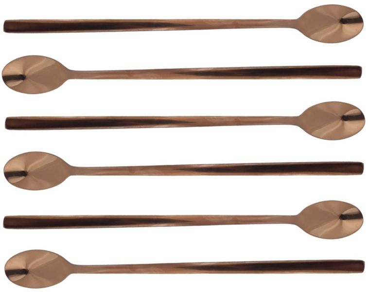 Soda Spoon 6pc Square Handle Colours Stainless Steel