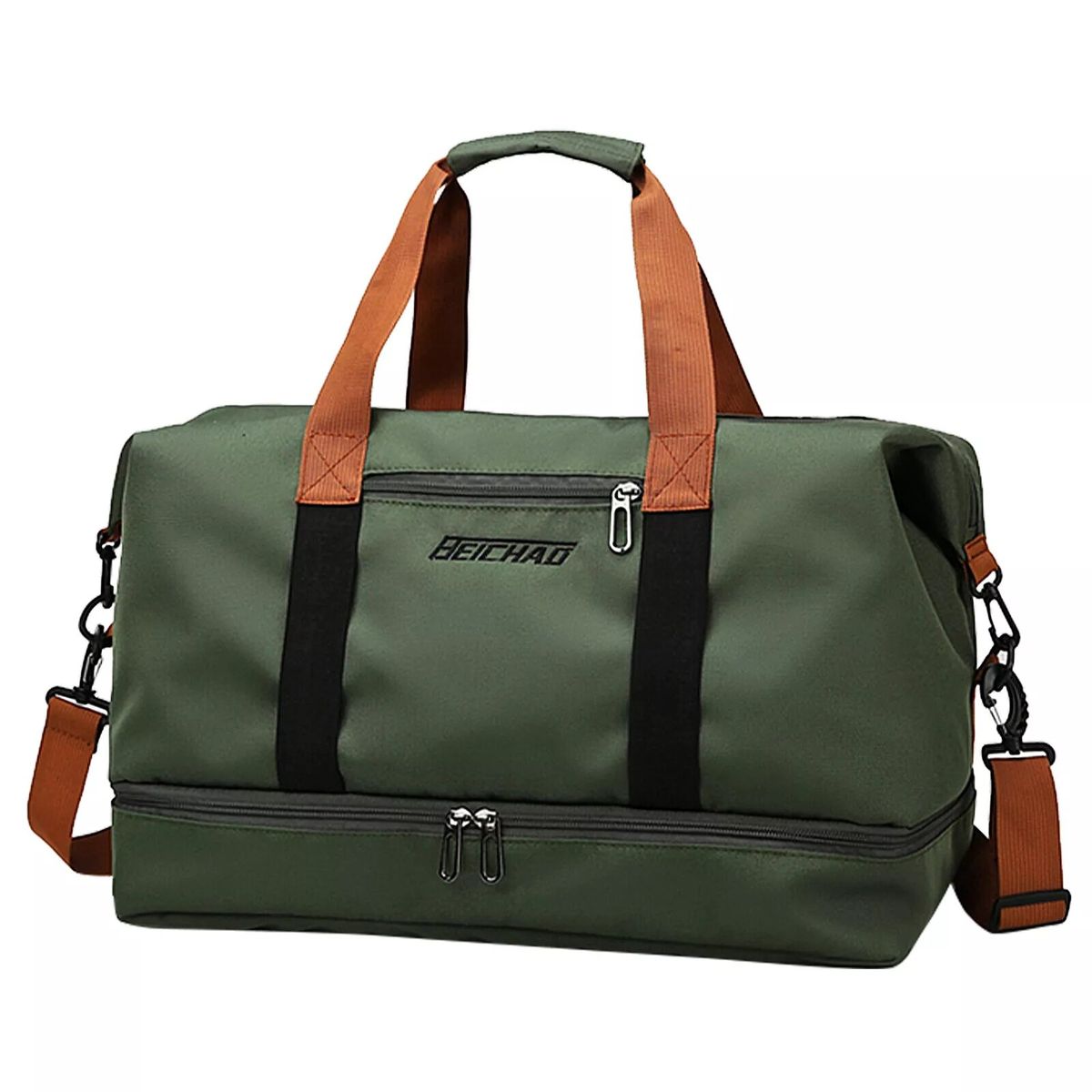 Water-resistant Travel/ Gym Duffel Bag Dry and Wet Separation - Green