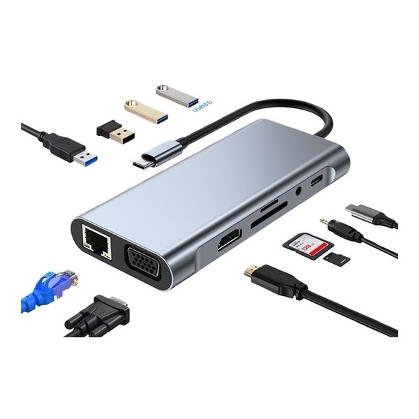 11-in-1 USB C Docking Station with 4K HDMI, Compatible with MacBook