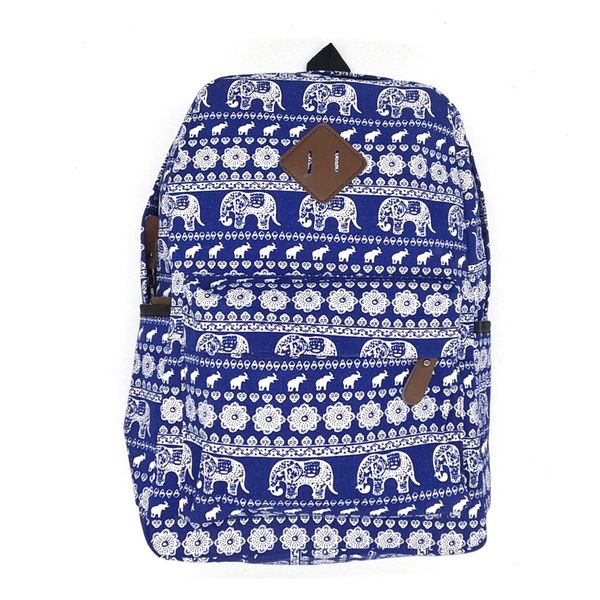 Eastern Elephant Theme Backpack - Blue/White