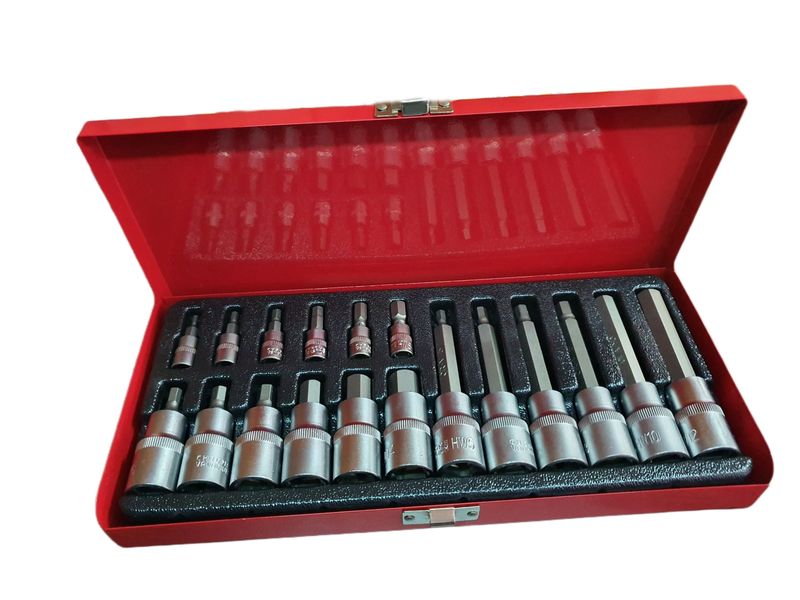 OMS Allen Key 1/2 And 1/4 Bit And Socket Set - 18 Piece