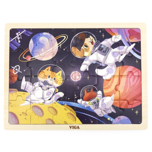 Viga Wooden Jigsaw Puzzle - Space Adventure - 24-Piece