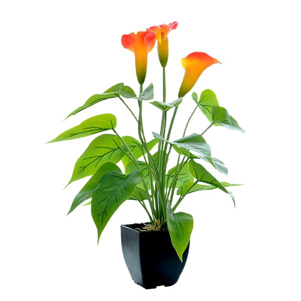 40cm Artificial Orange Flowers faux Bonsai potted Flower Calla Lily