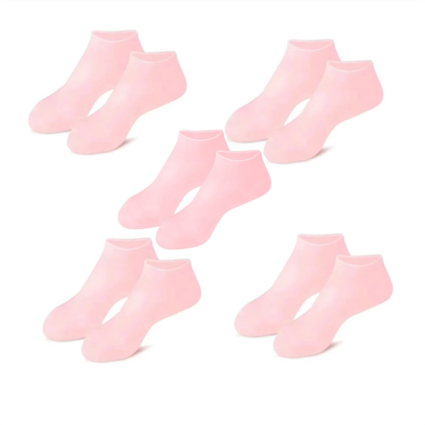 5 Pairs Silicone Moisturizing Gel Socks For Dry Cracked Heels Repair