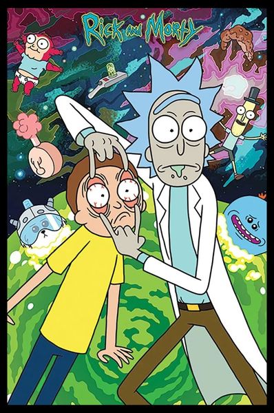 Rick and Morty (Watch) Poster with Black Frame