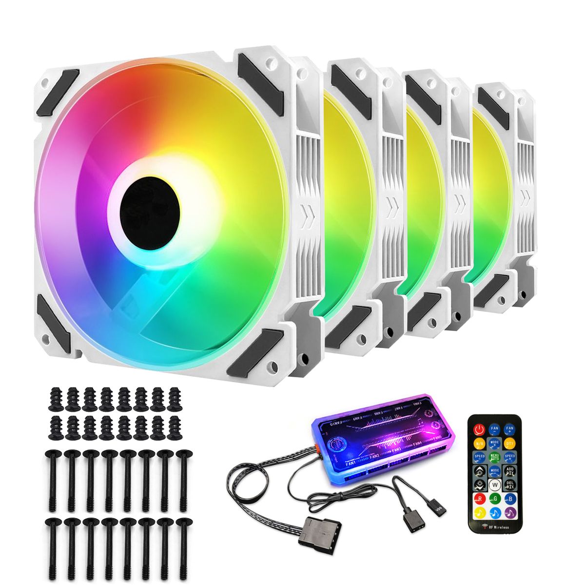 Music Sync ARGB Control Computer Case Silent Fan 4PCs