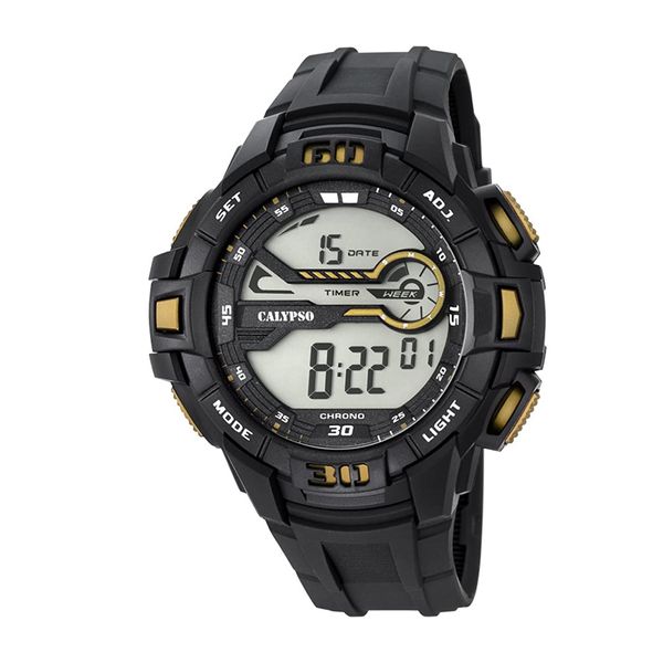 Calypso Digital Men's Watch - Black and yellow