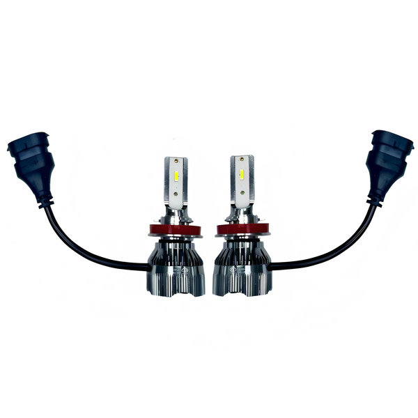ECOMLIGHT H11 LED Headlight Bulbs 100W 6000K-8500K Pair Plug &amp; Play 12V-24V