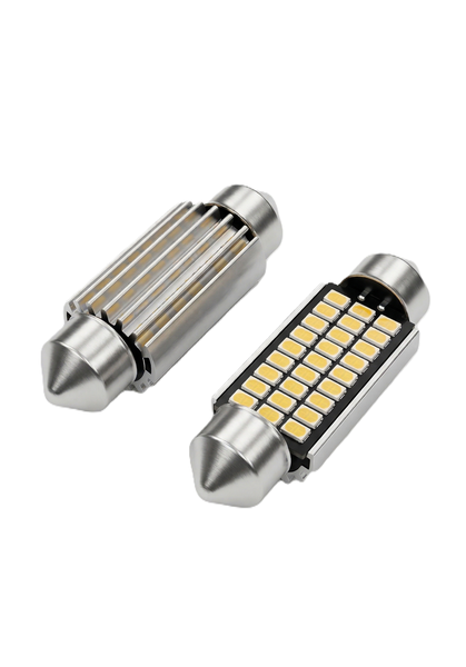 Set of 2 Ultra-Bright 27-LED CANBUS 39mm Festoon Bulbs - 6000K White