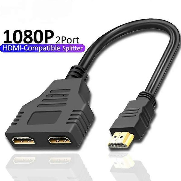 1 In 2 Out Hdmi Splitter 1080p Dual Port Y Splitter Cable For Pc Tv Xbox Ps3 Hdmi-compatible Splitter