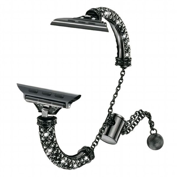 Gem Embedded Bracelet Watch Strap Compatible with Apple- 42, 44, 45 &amp; 49mm