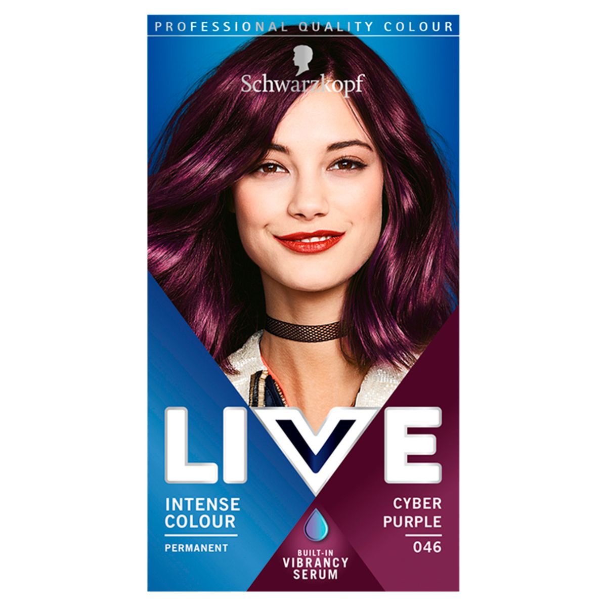 Schwarzkopf LIVE Intense Colour, Permanent Purple Hair Dye-Cyber Purple ...