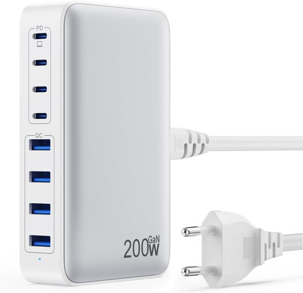 USB C Charger 200W Block, GaN III 8-Port Fast Charging Station Hub
