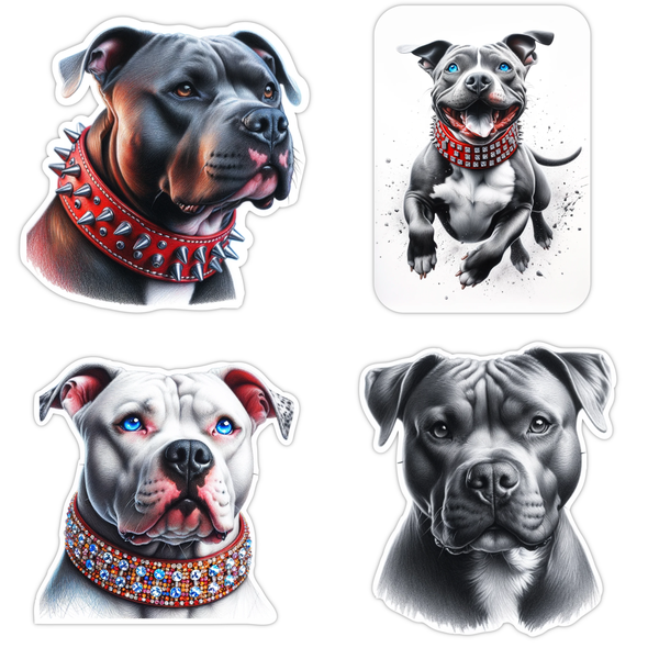 TrendSpire Pitbull Vinyl Stickers (Colour) - Set of 4