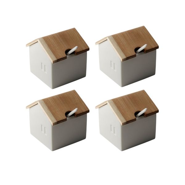 4-Piece House Design Sugar Pot 9cm