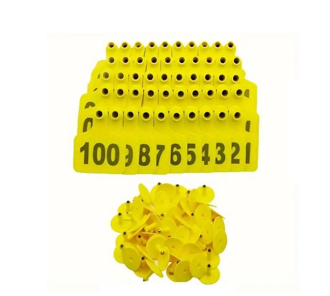 Cow Ear Tags Marked 1 to 100 - Pack of 100 Tags
