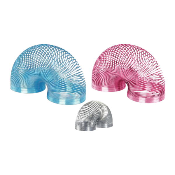 Original Slinky Walking Metal Spring 3-Pack: Blue, Pink &amp; Junior Silver