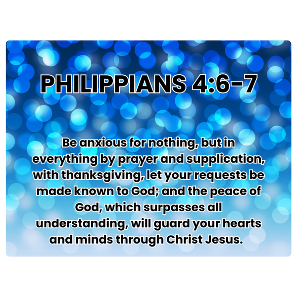 Philippians 4:6-7 Blue Printed Mouse Pad