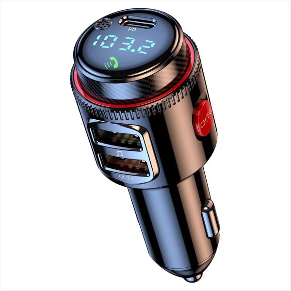 Car Bluetooth Adapter Wireless Fm Transmitter Dual Fast Charging