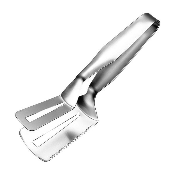 2 in 1 Multi-Functional Stainless Steel Steak Tong - Silver
