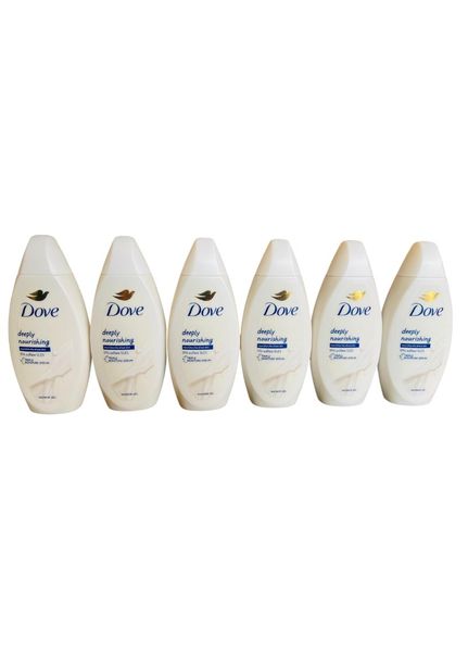 6 x Dove Deeply Nourishing Body Wash 55ml Travel Mini Size