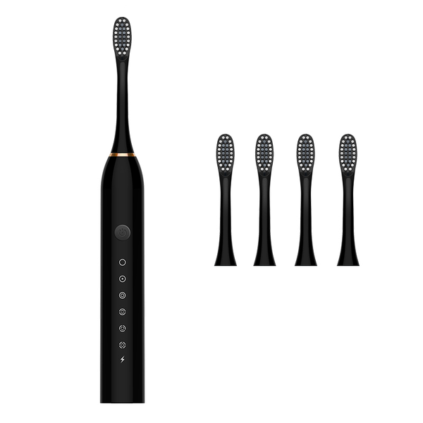 Six-speed Rechargeable Sonic Intelligent Toothbrush for Adult - Black