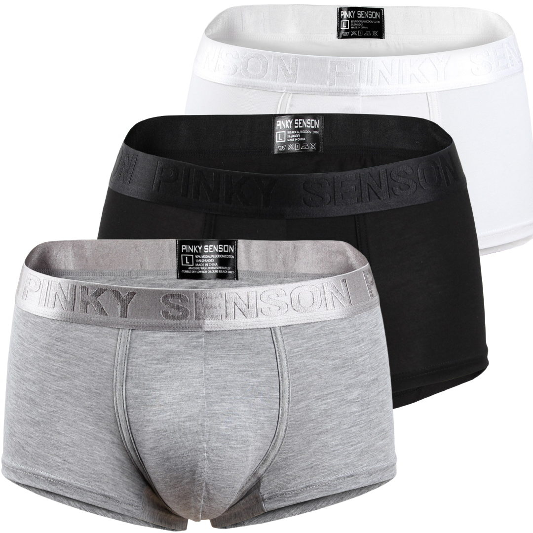 3 Pack Seamless Men's Underwear Ultra Soft Micro Modal Boxer Briefs ...