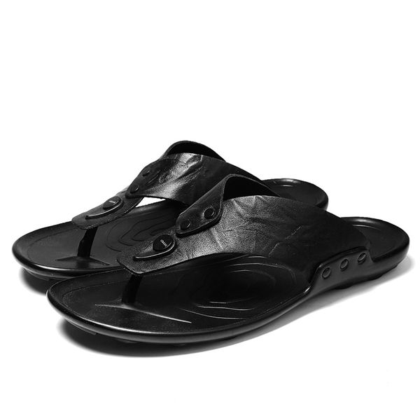 Men's Leather Flip-Flops Beach Sandals
