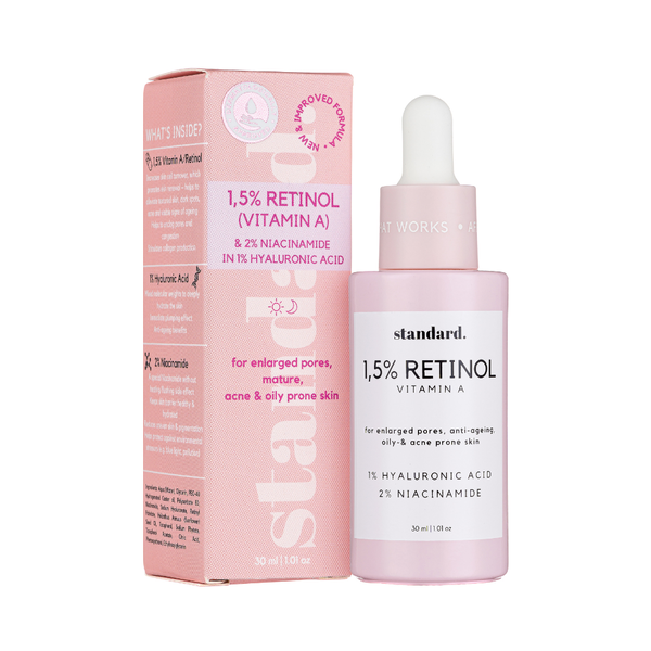 Retinol 1,5% (Vitamin A) with Hyaluronic Acid &amp; Niacinamide | Standard Beauty