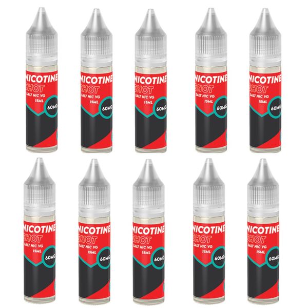 Nic Shot Salt - VG Base 15ml - 60mg (Makes 30mg Longfill) - 10 Pack